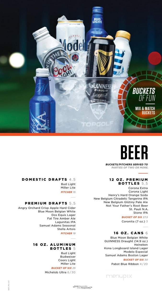 Topgolf - West Chester Township, OH menu_pic