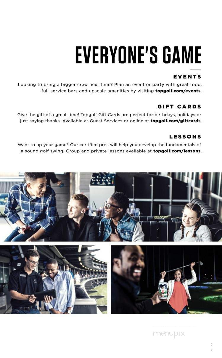 Topgolf - West Chester Township, OH menu_pic