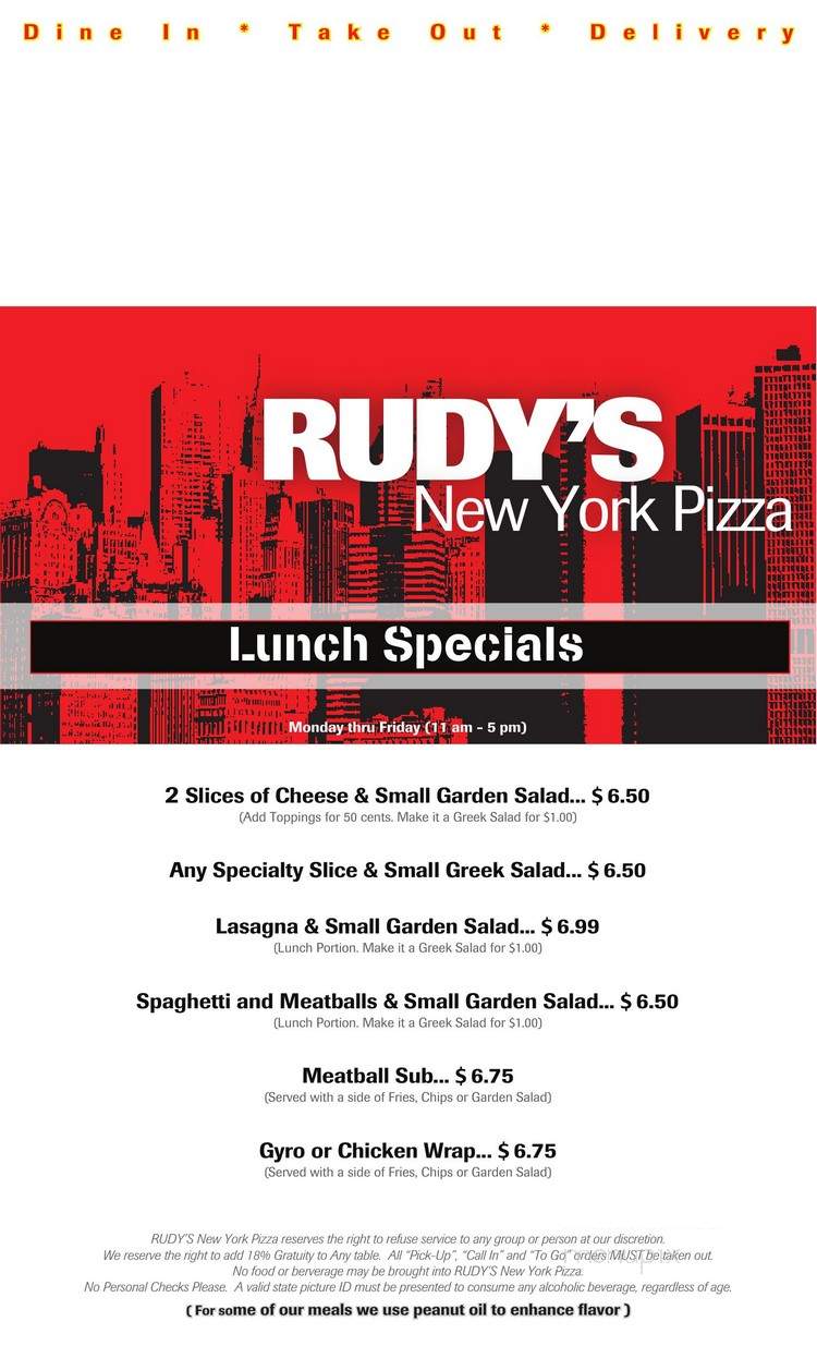 Rudy's New York Pizza - Duluth, GA