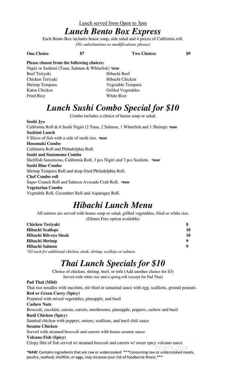 Sushi Blue - Charleston, SC menu_pic