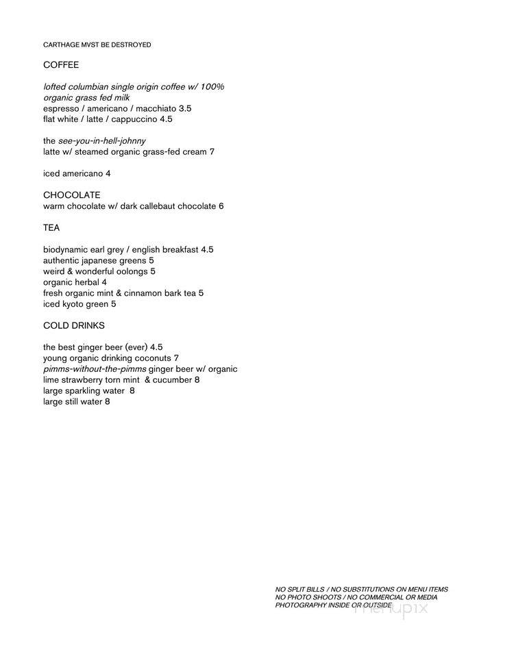 Carthage Must Be Destroyed - Brooklyn, NY menu_pic