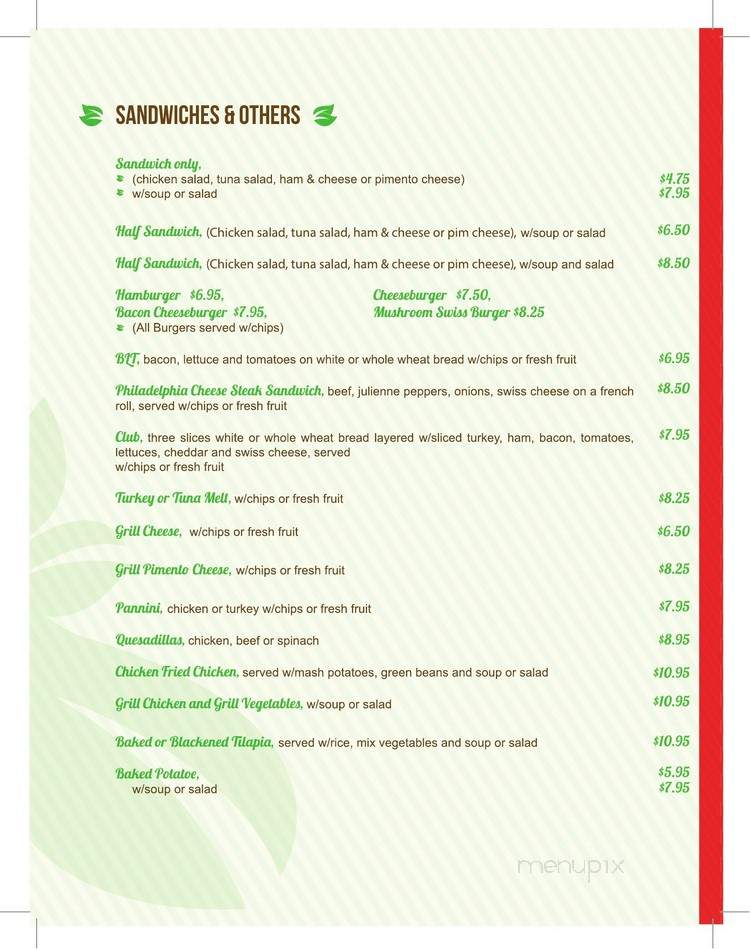 Forestwood Garden Tea Room - Dallas, TX menu_pic