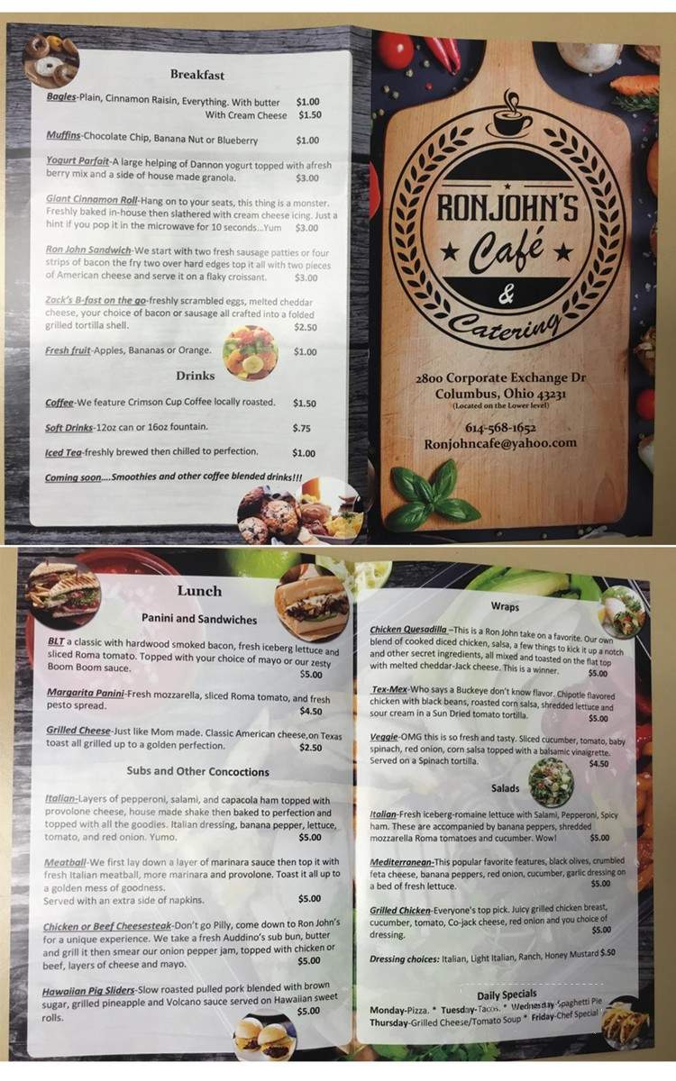 RonJohn's Cafe & Catering - Columbus, OH menu_pic