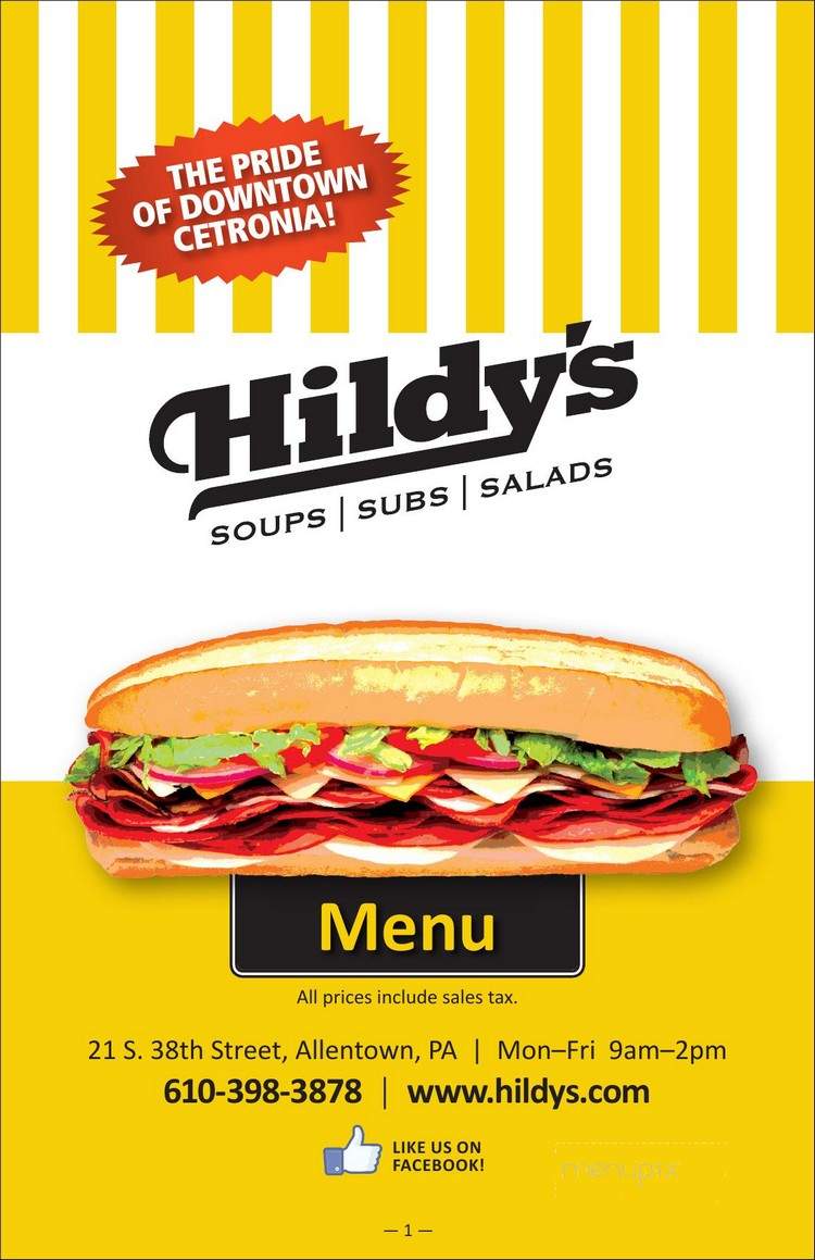 Hildy's - Allentown, PA menu_pic