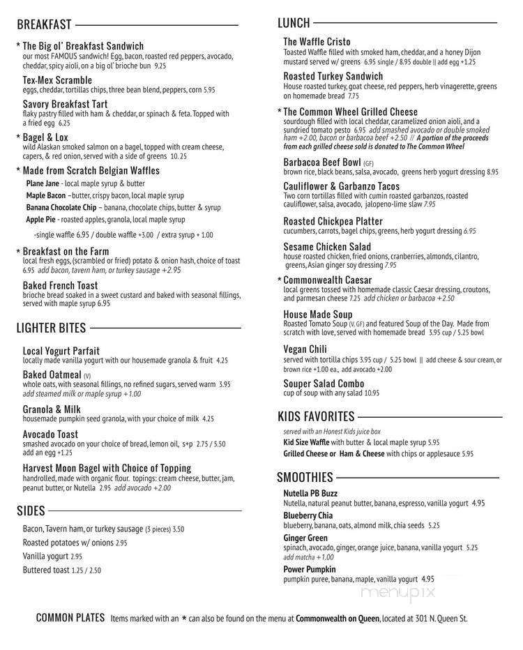 Commonwealth Kitchen & Cafe - Lancaster, PA menu_pic