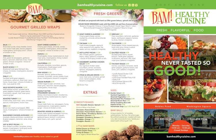 Bam Healthly Cuisine - Canton, OH