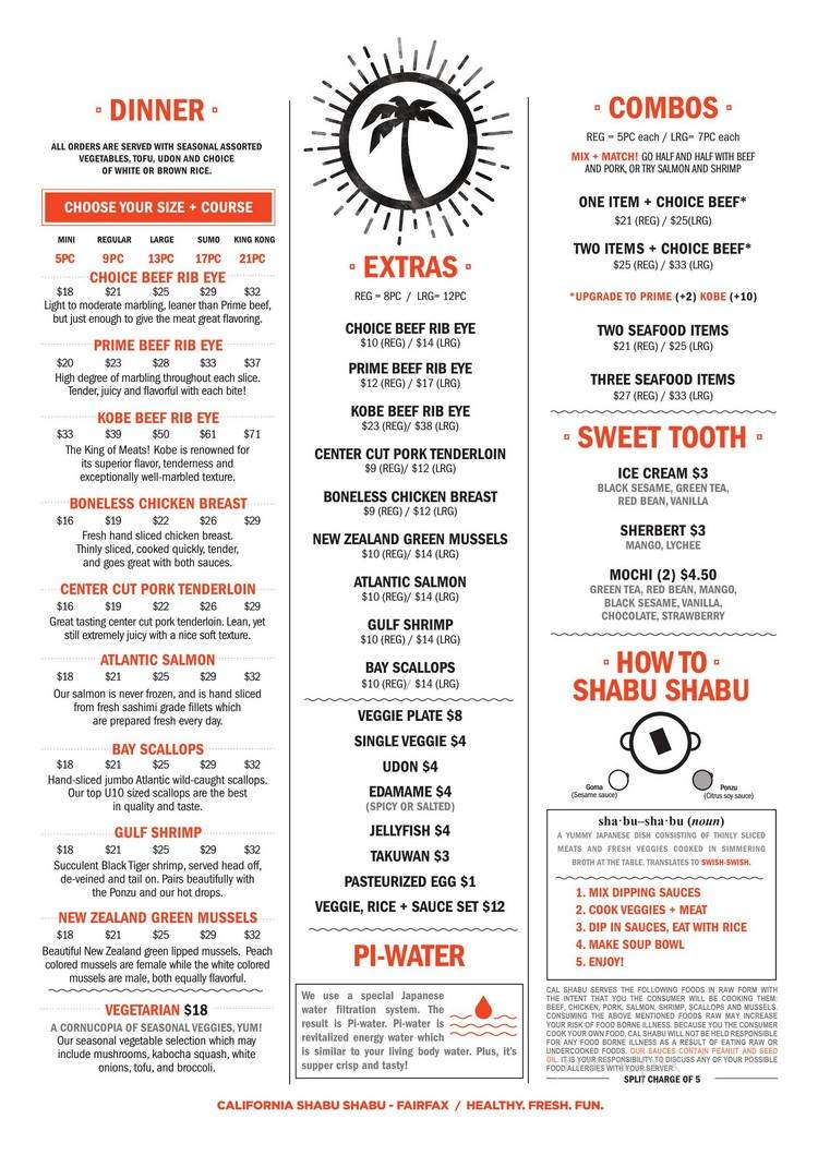 California Shabu Shabu - Fairfax, VA menu_pic