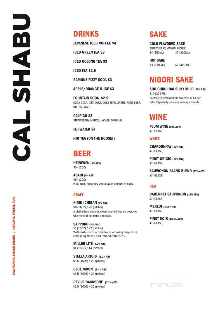 California Shabu Shabu - Fairfax, VA menu_pic
