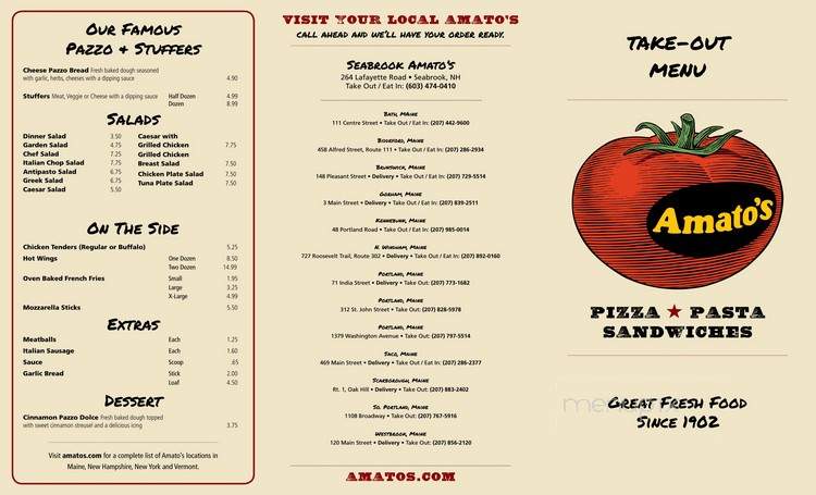 Amato's - Seabrook, NH menu_pic