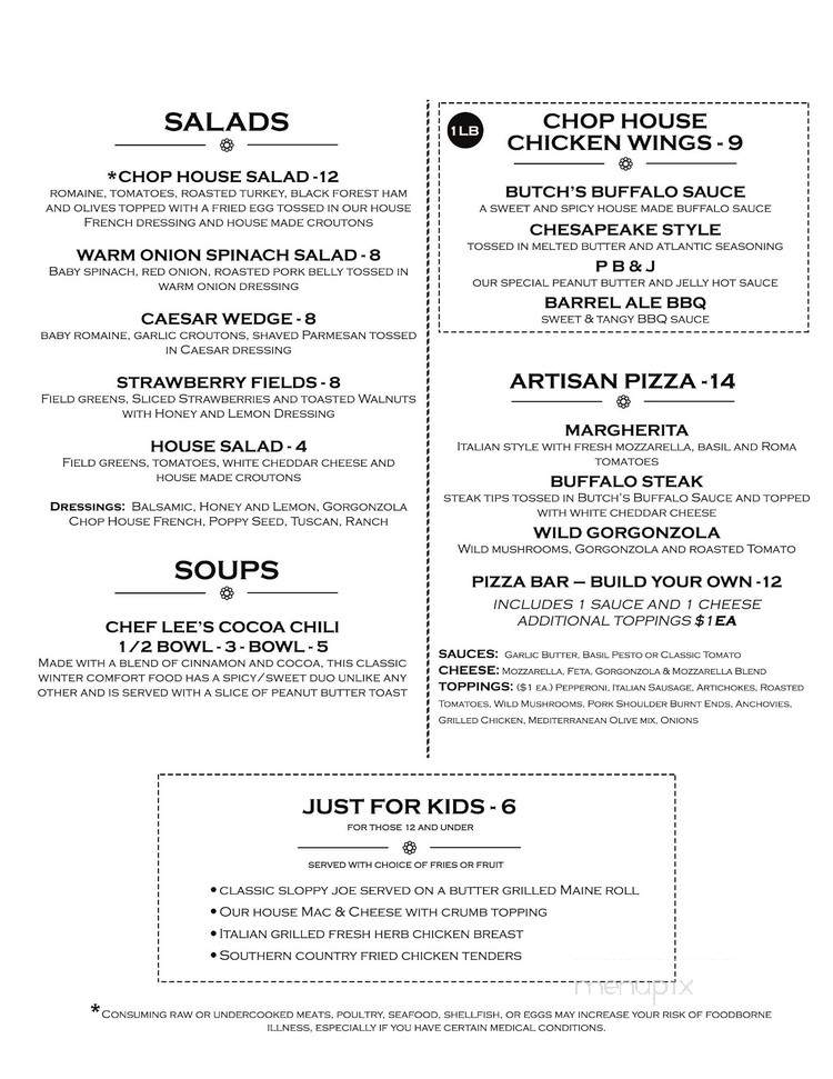 Cork & Barrel Chop House & Spirits - Saint Peters, MO menu_pic
