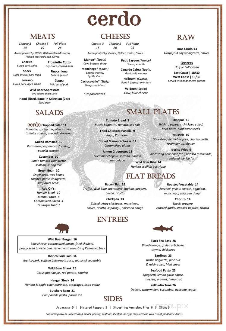 Cerdo - Conshohocken, PA menu_pic