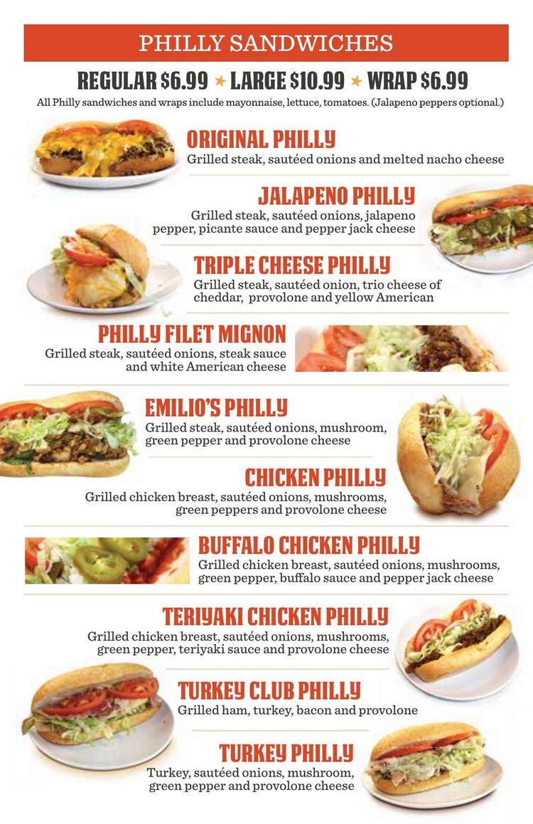 Emilio's Philly Cheesesteak - Orland Park, IL menu_pic
