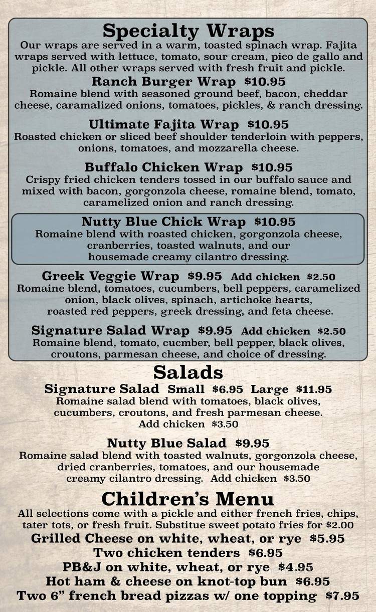 Blind Squirrel Brewery Outpost - Burnsville, NC menu_pic