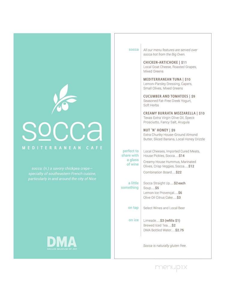 Socca Cafe - Dallas, TX menu_pic