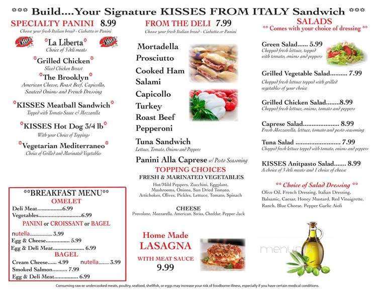 Kisses From Italy - Pompano Beach, FL menu_pic