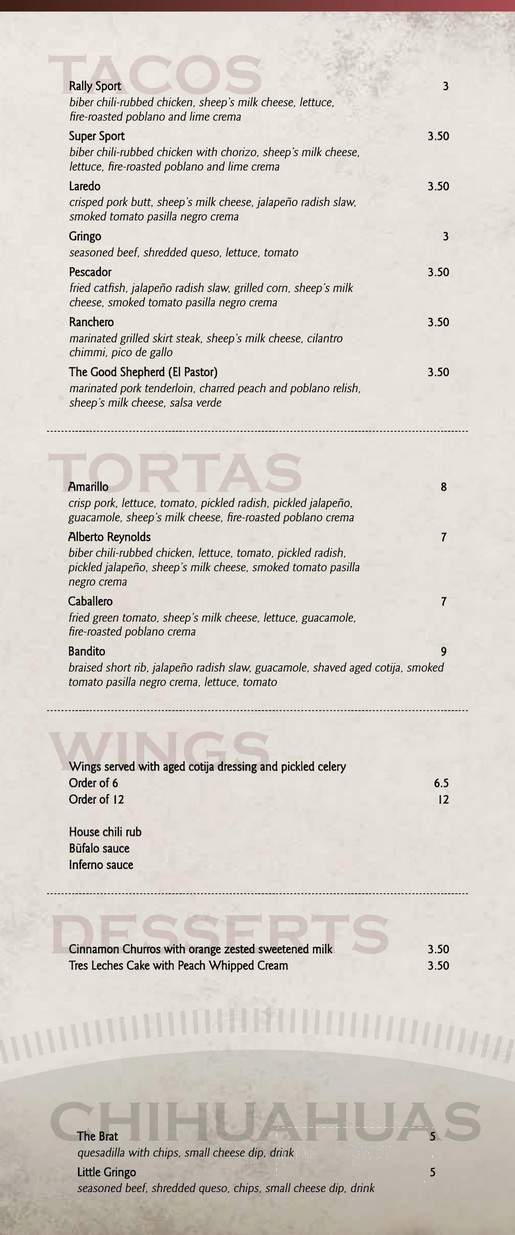 El Camino - Macon, GA menu_pic