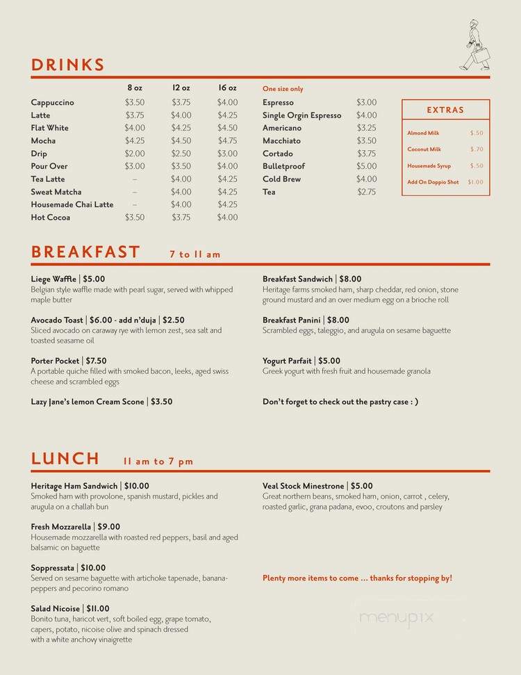 Porter - Madison, WI menu_pic