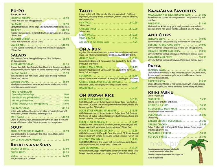 Coconut's Fish Cafe - Sacramento, CA menu_pic