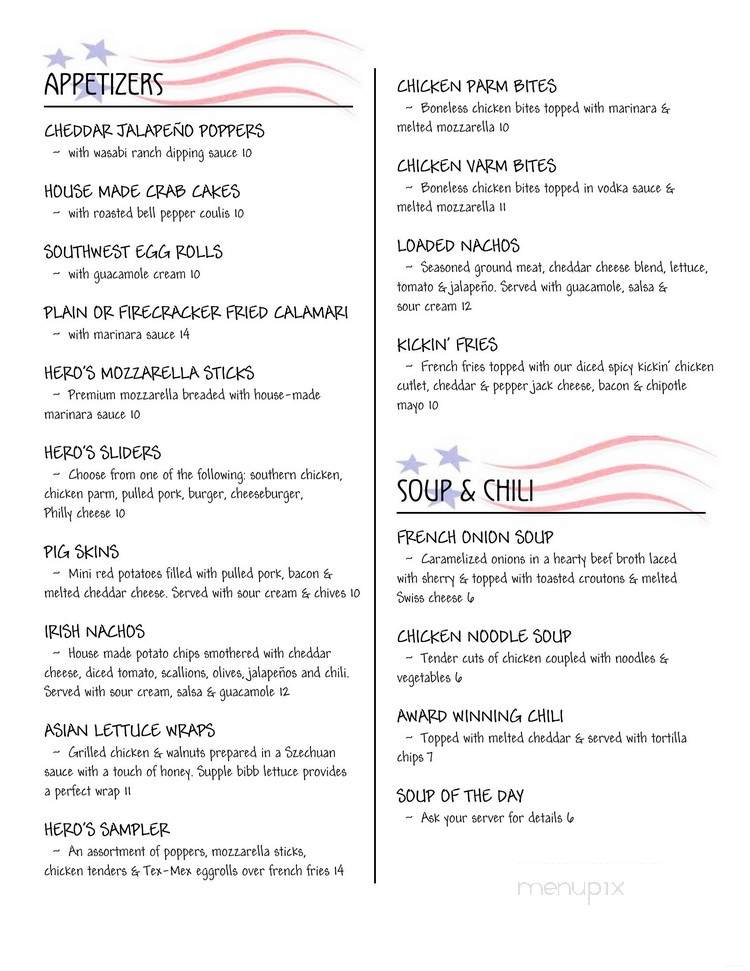 Hero's Sports Bar & Grill - Elmsford, NY menu_pic