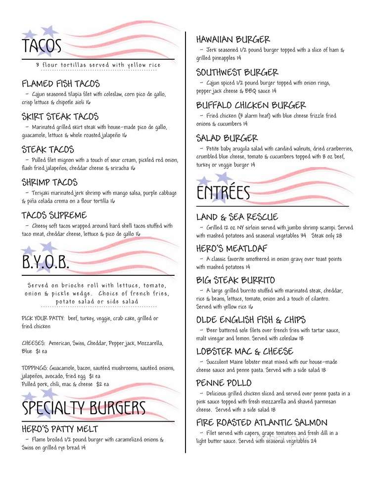 Hero's Sports Bar & Grill - Elmsford, NY menu_pic