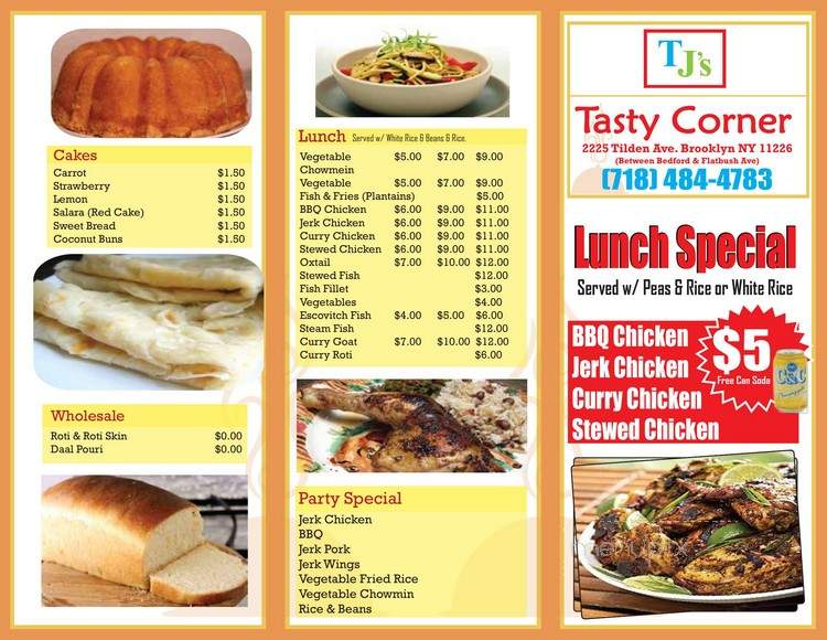 TJ's Tasty Corner - Brooklyn, NY menu_pic