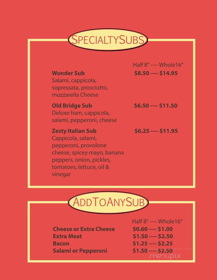Wondersub - Old Bridge, NJ menu_pic