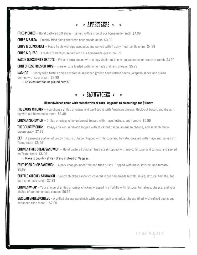 Pond Creek Restaurant - Rosebud, TX menu_pic