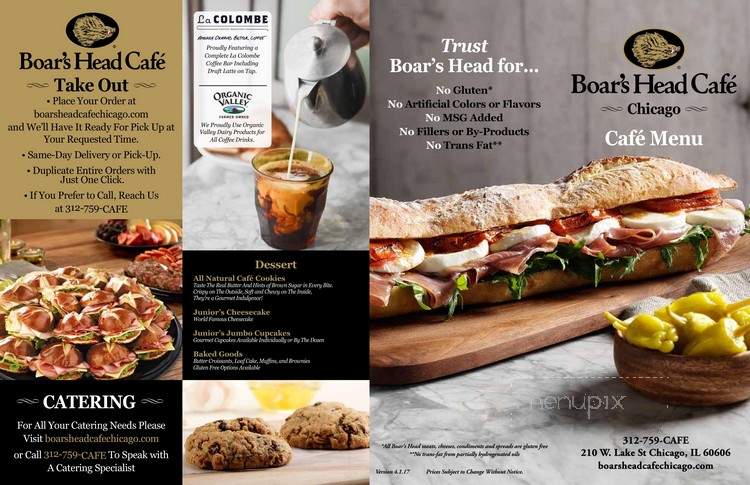Boar's Head Cafe - Chicago, IL menu_pic