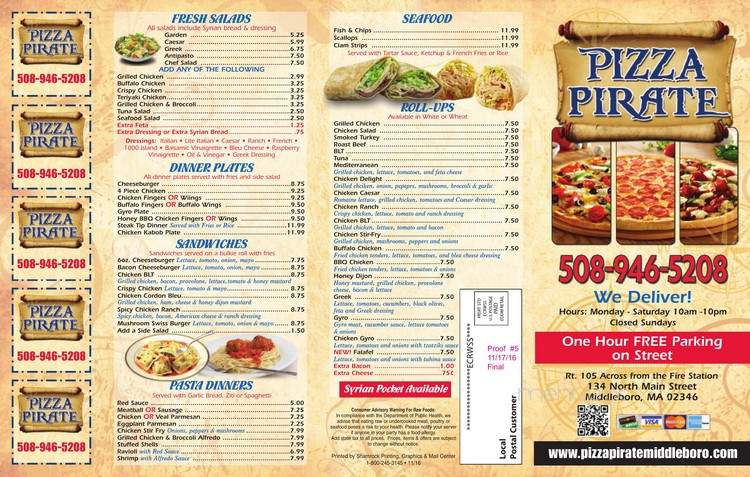 Middleboro Pizza Pirate - Middleborough, MA menu_pic