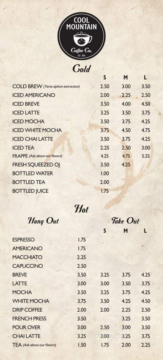 Cool Mountain Coffee - Show Low, AZ menu_pic