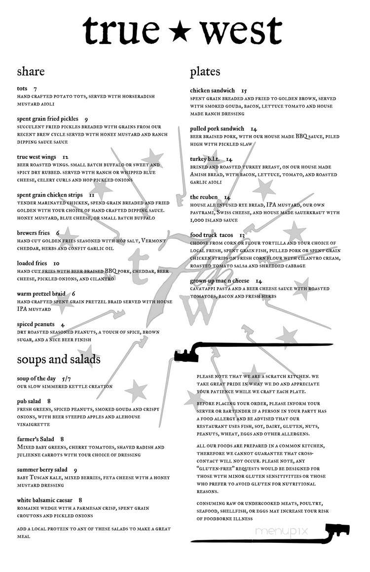 True West - Acton, MA menu_pic