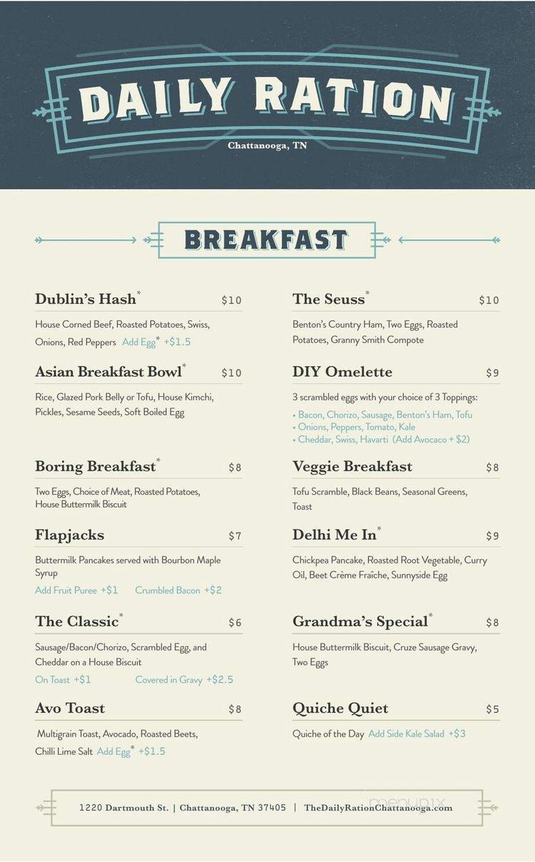 The Daily Ration - Chattanooga, TN menu_pic