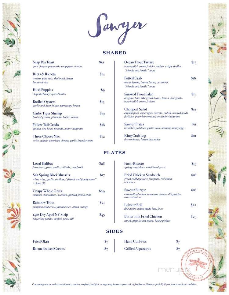 Sawyer - Los Angeles, CA menu_pic