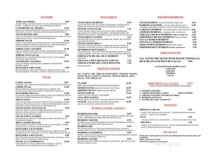 Sabor A Mexico - Harrisonburg, VA menu_pic