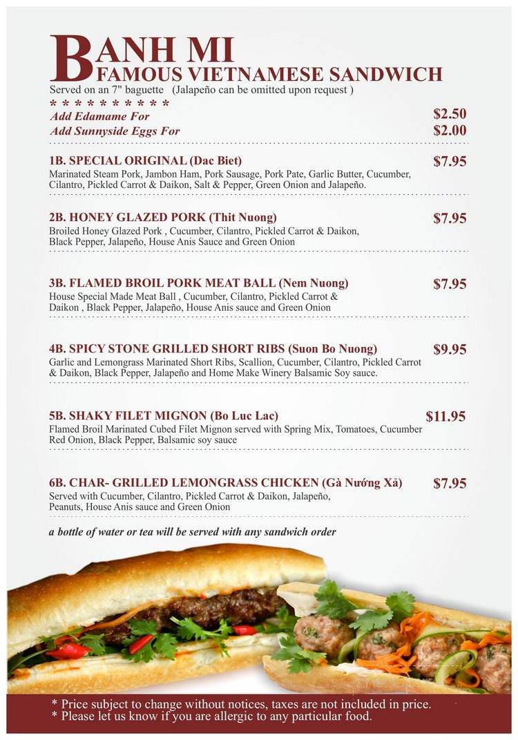 Banh Mi & Pho - Cordova, TN menu_pic