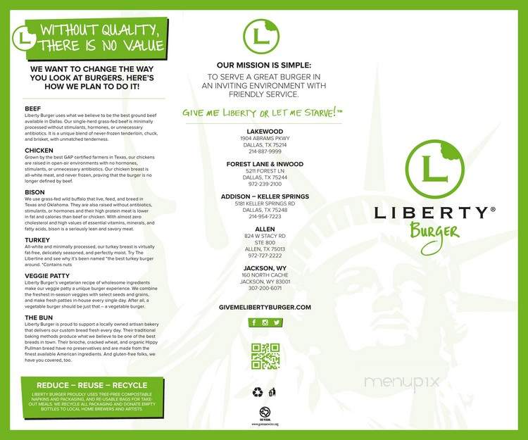 Liberty Burger - Frisco, TX menu_pic