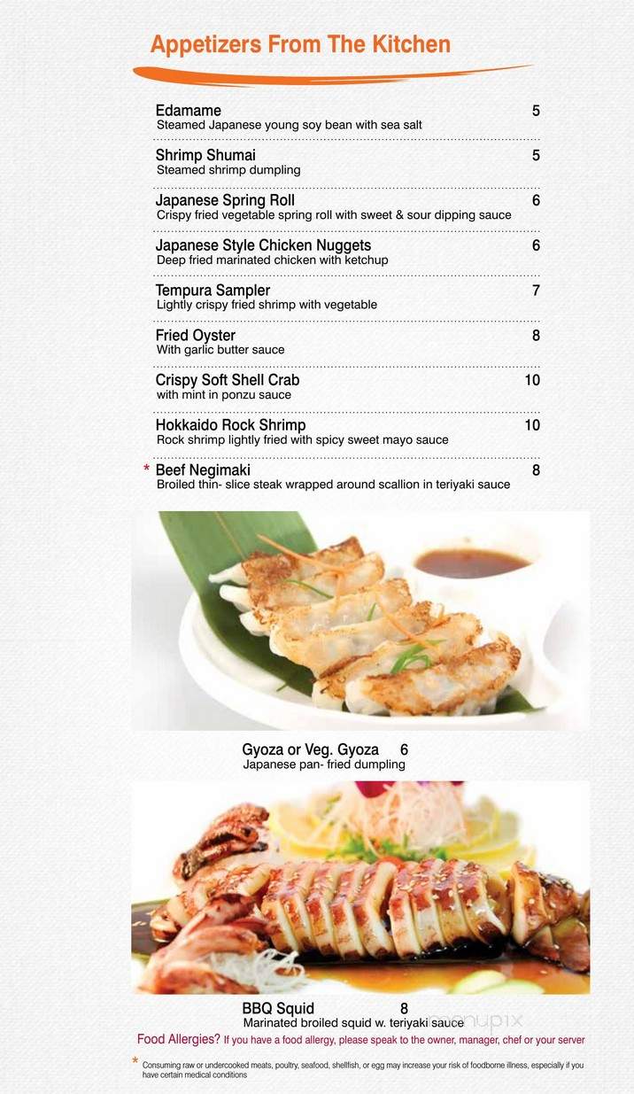 Sasa Hibachi Restaurant - Farmingdale, NY menu_pic