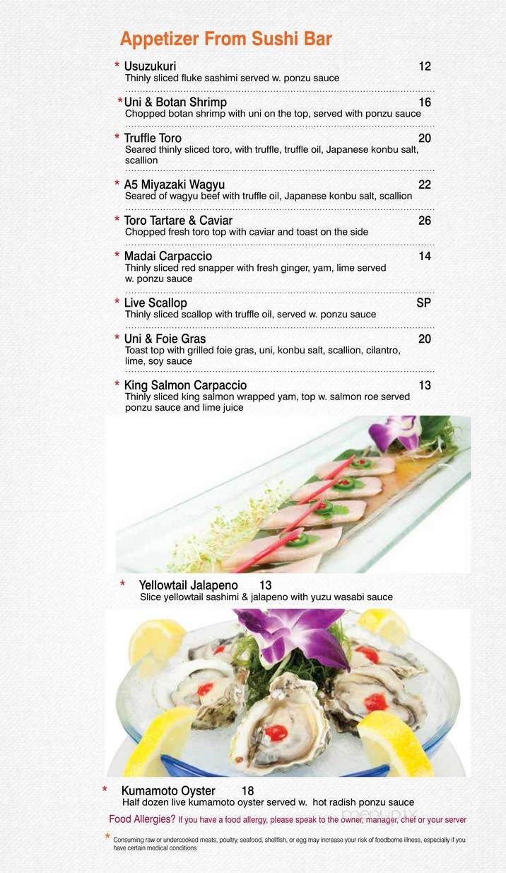 Sasa Hibachi Restaurant - Farmingdale, NY menu_pic