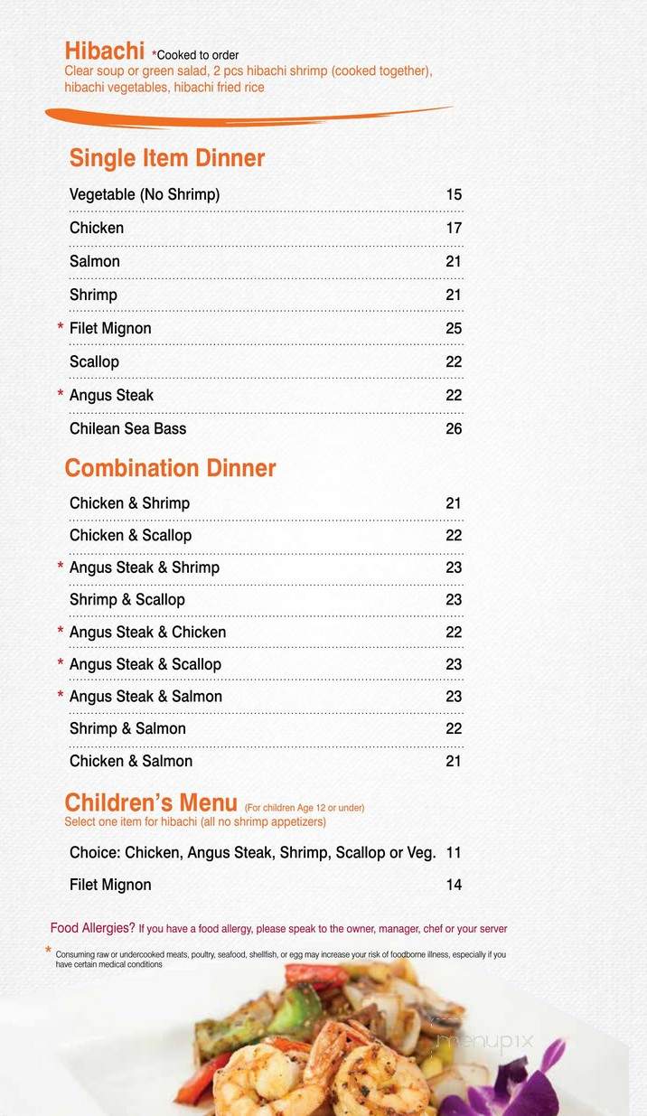 Sasa Hibachi Restaurant - Farmingdale, NY menu_pic