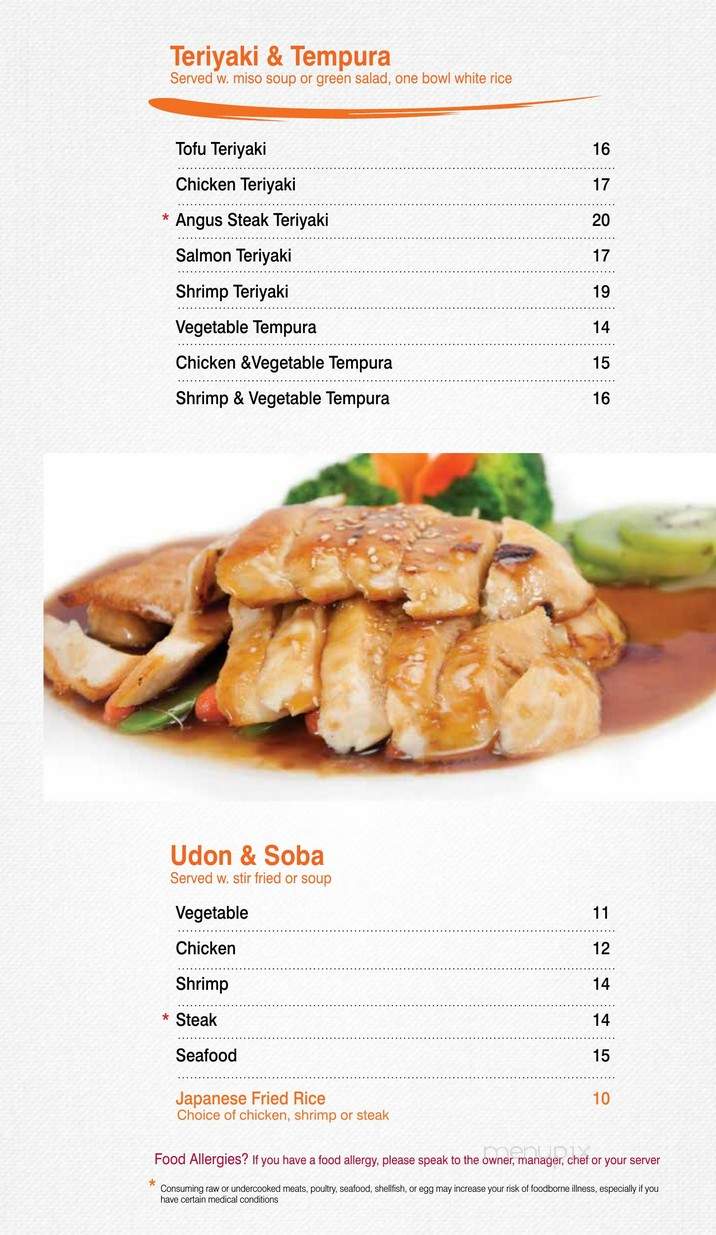 Sasa Hibachi Restaurant - Farmingdale, NY menu_pic