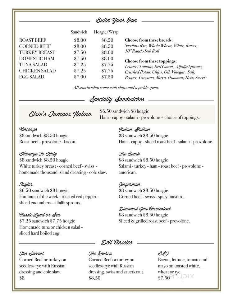 Elsie's Down the Shore - Linwood, NJ menu_pic