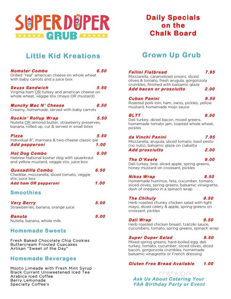 Super Duper Grub Cafe - Davie, FL menu_pic