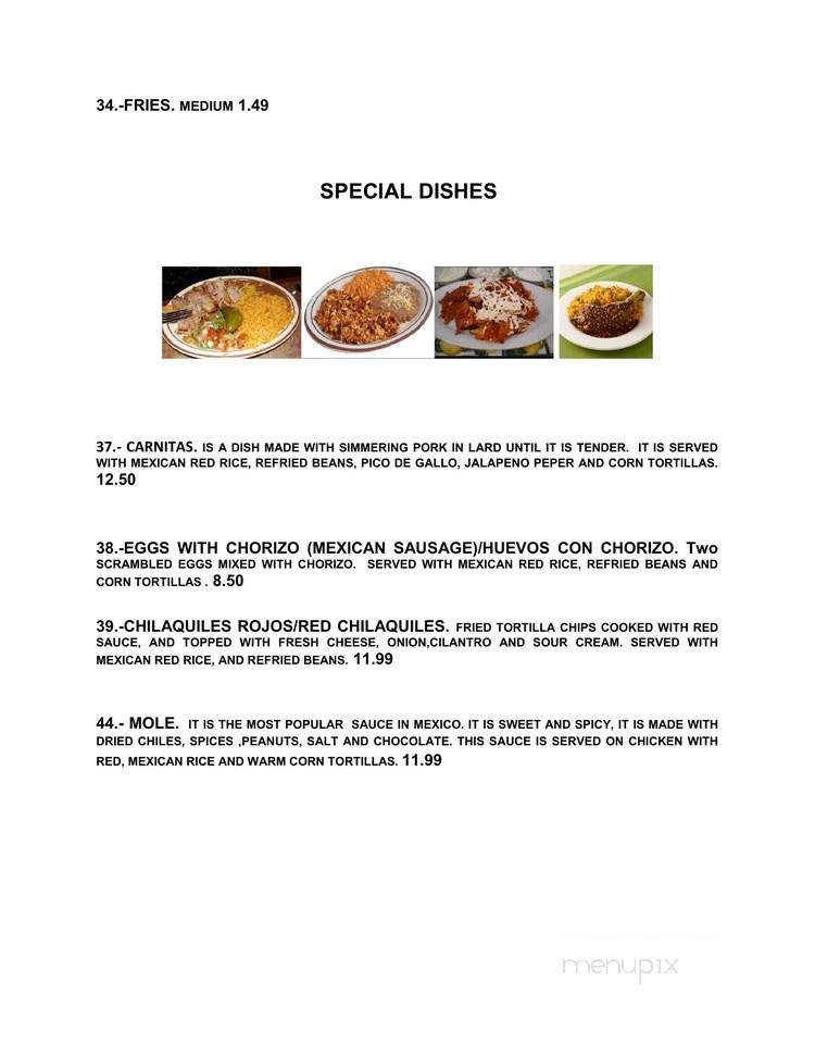 Mexican Tamales Restaurant - Onalaska, WI menu_pic