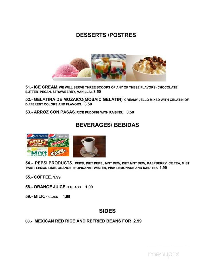 Mexican Tamales Restaurant - Onalaska, WI menu_pic