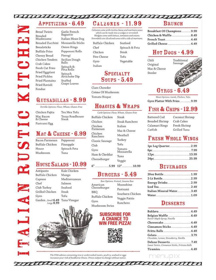 Pizza & Pasta Villa - Pittsburgh, PA menu_pic