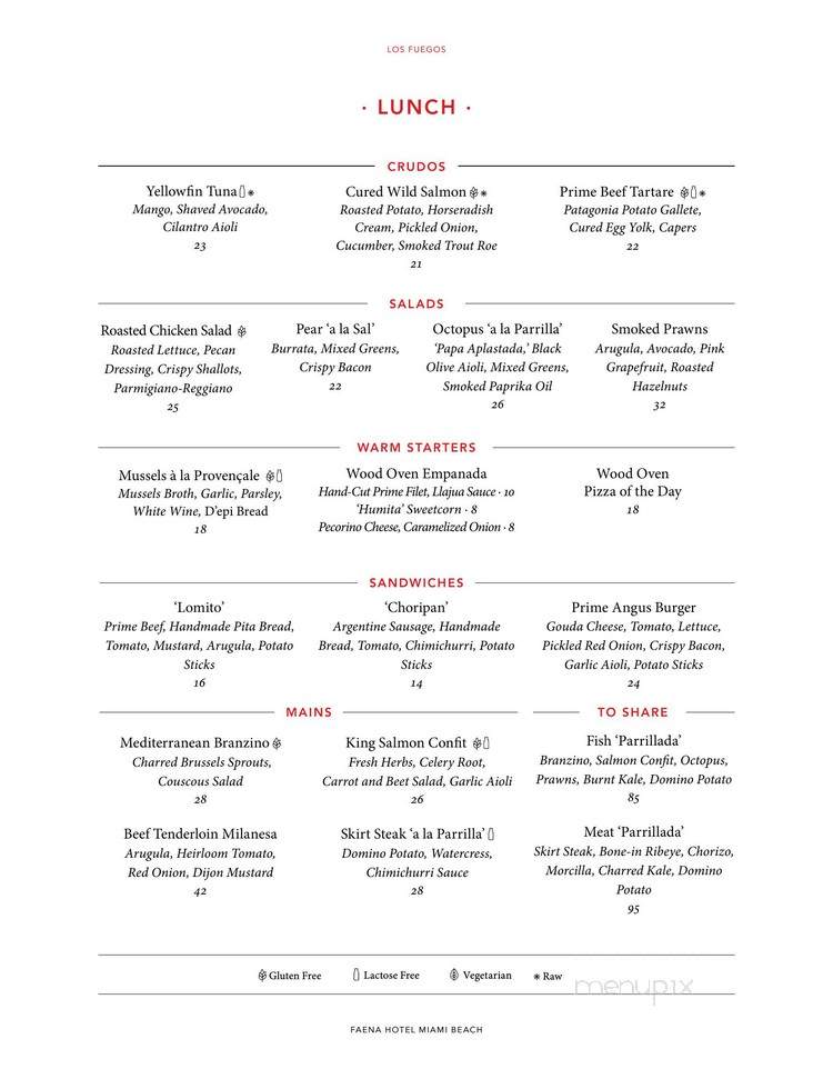 Los Fuegos by Francis Mallmann - Miami Beach, FL menu_pic