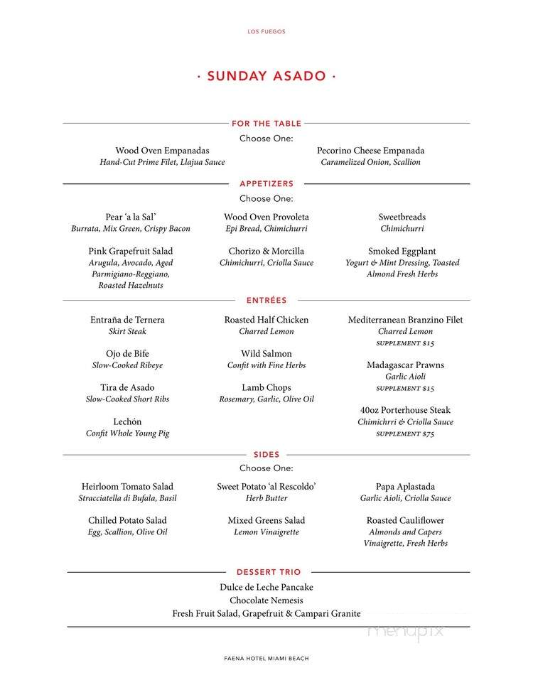 Los Fuegos by Francis Mallmann - Miami Beach, FL menu_pic
