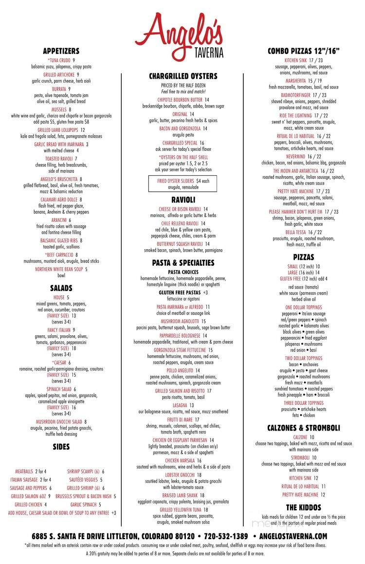 Angelo's Taverna - Littleton, CO menu_pic