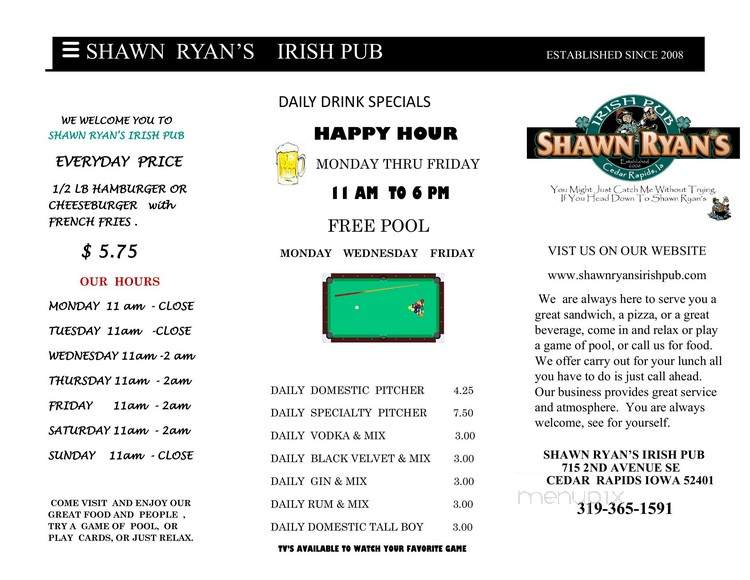 Shawn Ryans Irish Pub - Cedar Rapids, IA