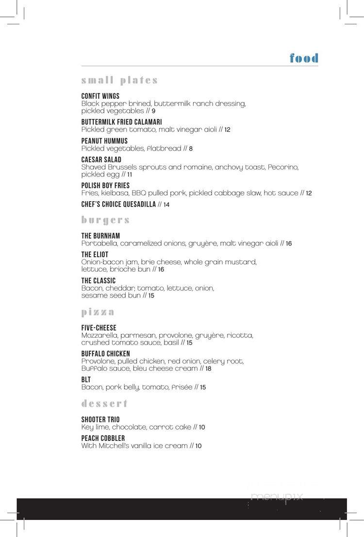 Eliot's Bar - Cleveland, OH menu_pic